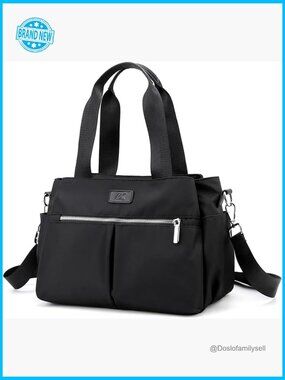 Nylon Hobo Crossbody Bag Multi Compartment Lightweight Casual Everyday Tote